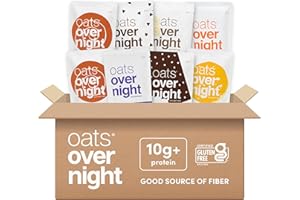 Oats Overnight Vegan Variety Pack - High Protein, High Fiber Breakfast Protein Shake - Gluten Free Oatmeal, Non GMO High Protein Oatmeal - Banana Bread, Blueberry Cobbler & More (8 Pack)