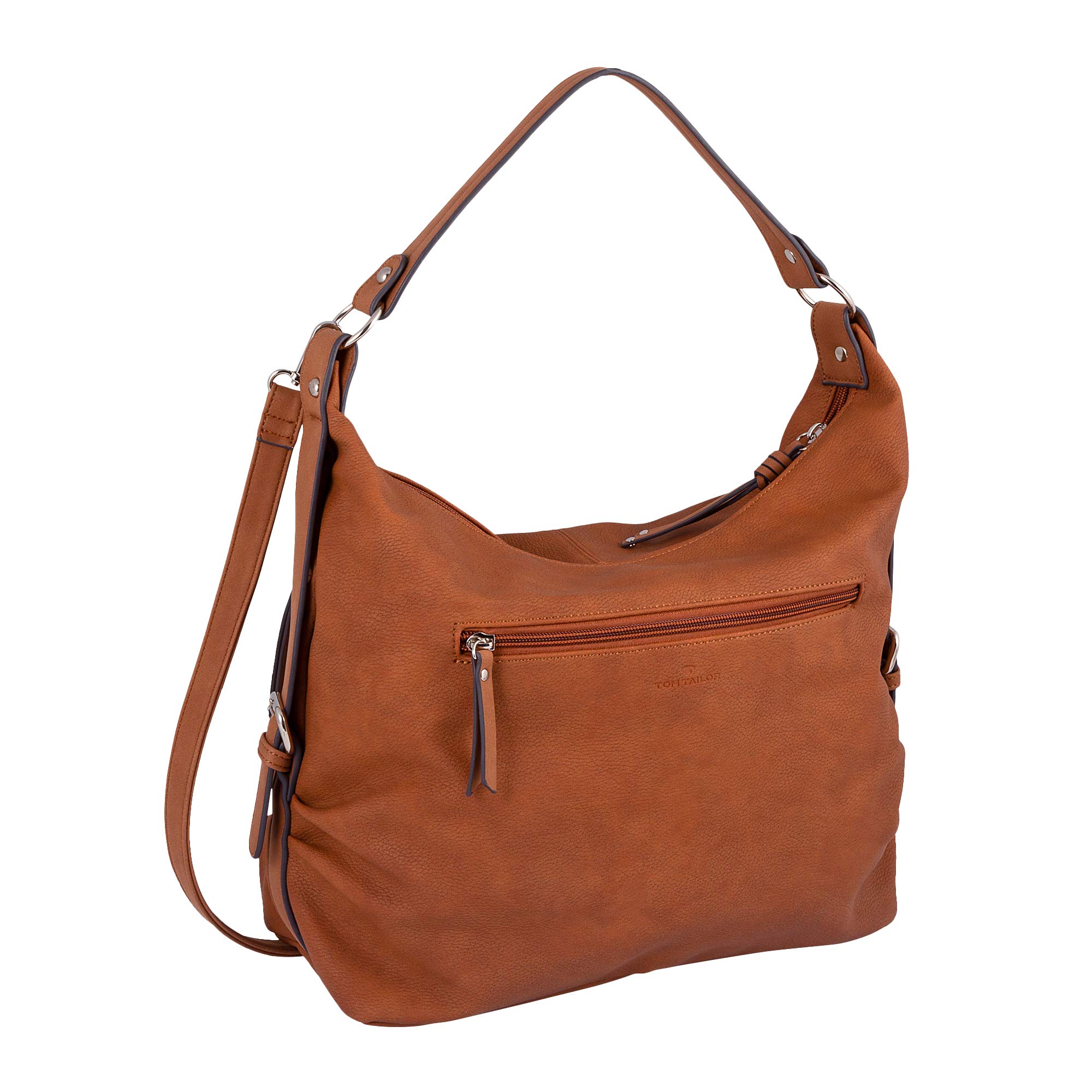 TOM TAILOR Caia Damen Hobo Bag Schultertasche Mittelgroß Cognac Braun
