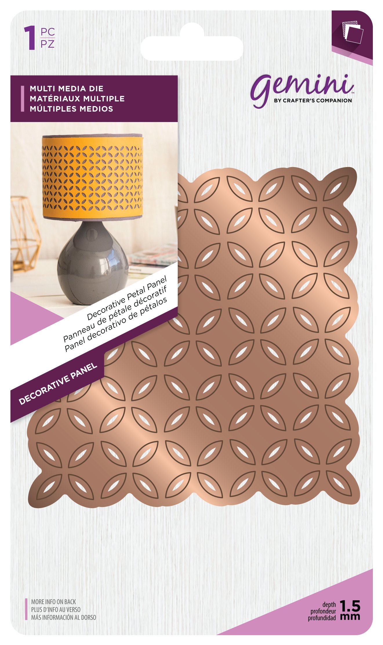 Gemini Decorative Petal Panel Multi-Media Die, Gold