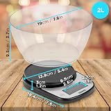 Duronic KS5000 Digital Kitchen Scale with Bowl, 2000ml, Tare, LCD view 2