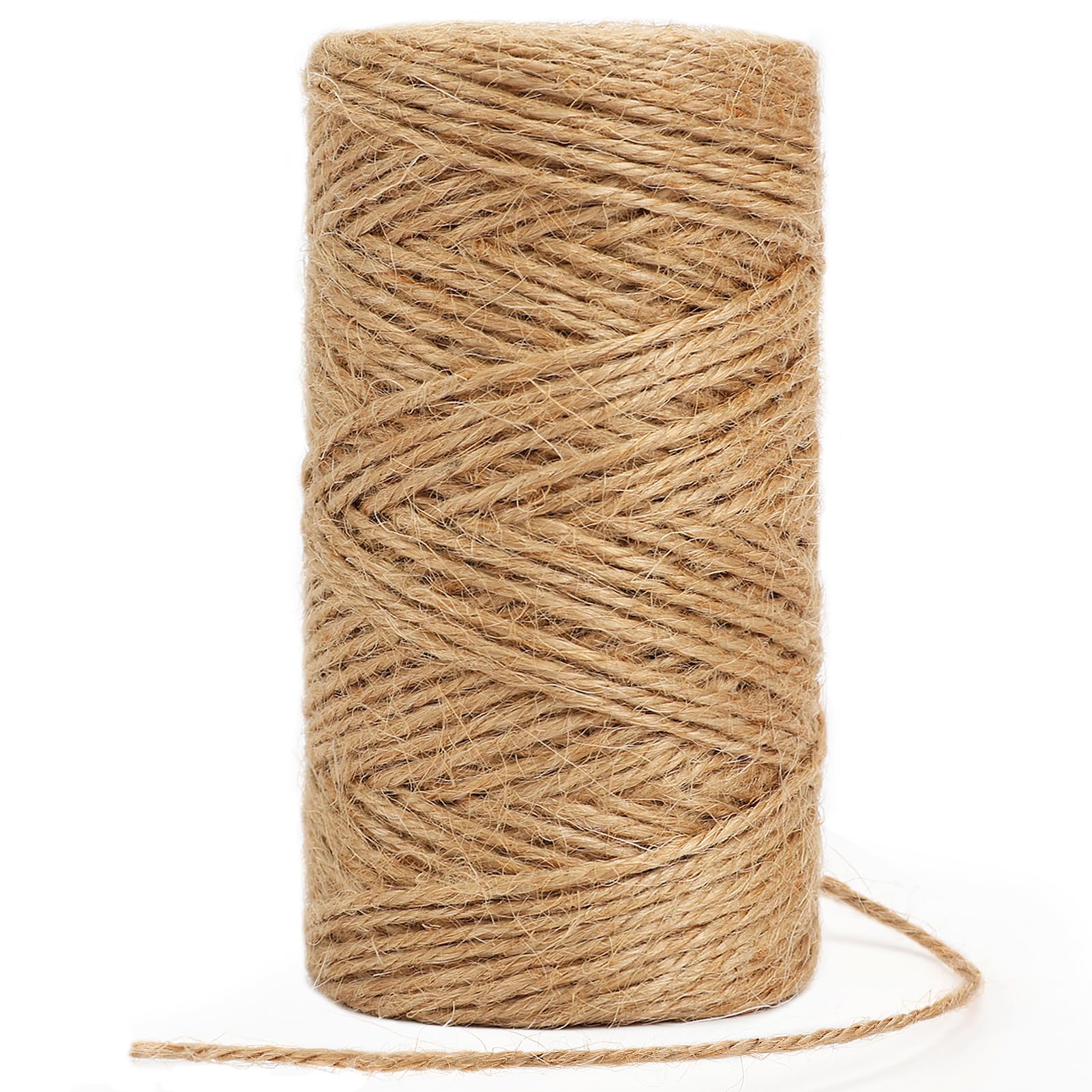 tenn well 2mm Jute Garden String, 100m Natural Jute Twine Brown String for Gift Wrapping, Gardening Floristry and Crafts Decoration