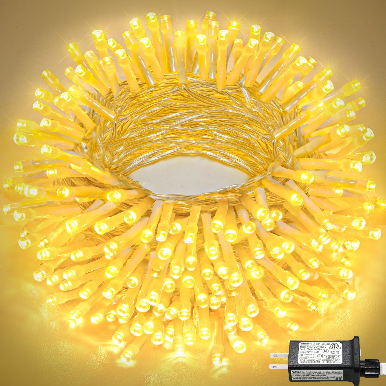 Photo 1 of 100FT 300 LED Christmas Lights Outdoor, Plug in Christmas String Lights Indoor, Waterproof & 8 Modes & Timer Function, Connectable Fairy Twinkle Light for Bedroom Patio Wedding Decor, Warm White