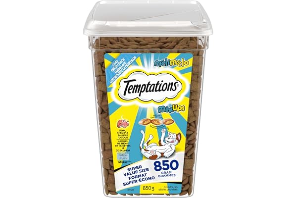 TEMPTATIONS Mix-Ups Adult Cat Treats Tuna, Shrimp & Salmon Flavour, 850g Tub