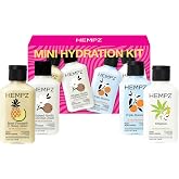 Hempz Mini Hydration Travel Set, 4-pack Travel Body Lotions - 2.25 Fl Oz | Includes Triple Moisture, Sweet Pineapple & Honey 
