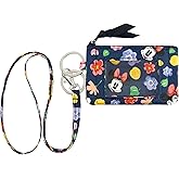 Colorful Journey Lanyard Wallet for Women Zip id case with Lanyard id Holder(32)