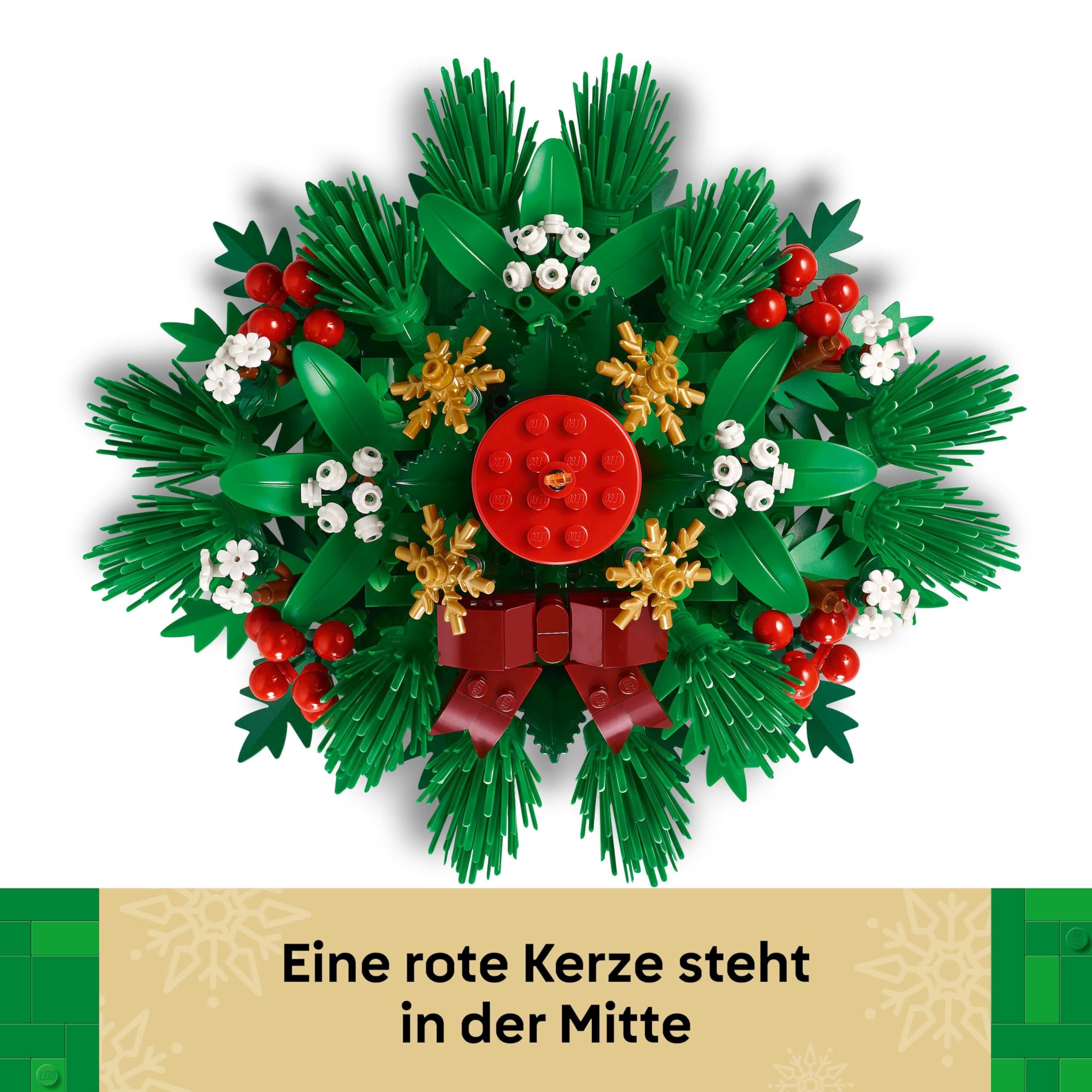 LEGO Weihnachtsgesteck - DIY Tischdeko und Kerzenständer mit Beeren, Sternen, Laub - Bastelset für Kinder & Familie - Geschenk zu Weihnachten für Mädchen und Jungen ab 12 Jahren - 40743 5