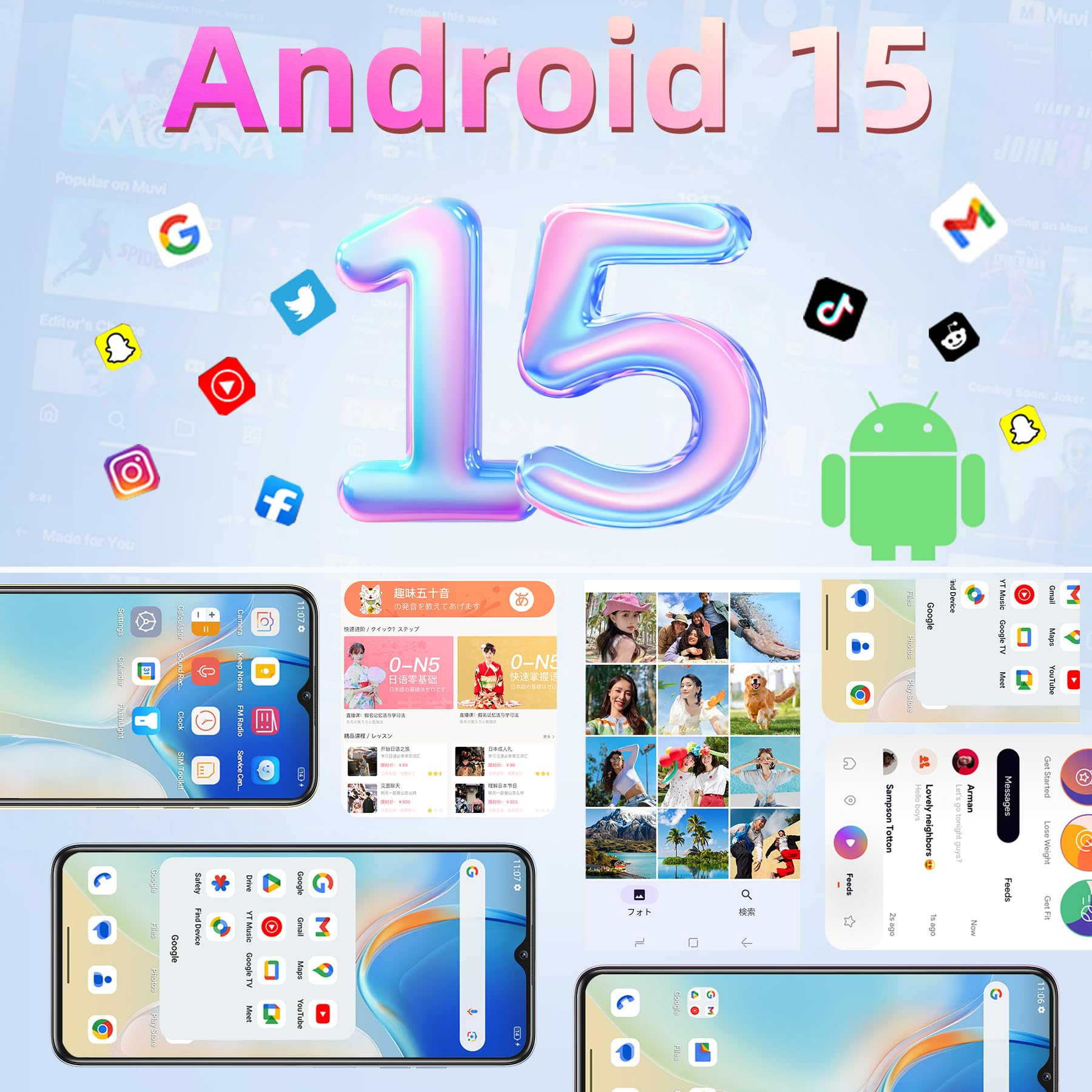 (Android 15) OUKITEL C1 SIM-Free Smartphone Body, 16 GB RAM + 128 GB ROM, 1TB Extendable, 6.56 Inch HD, Large Screen, 5150 mAh Large Capacity, 13MP+5MP Camera, 4G, Dual SIM Smartphones, Fingerprint