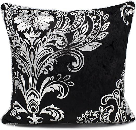 Amazon Com Fennco Styles Stunning Silk Velvet Foil Floral