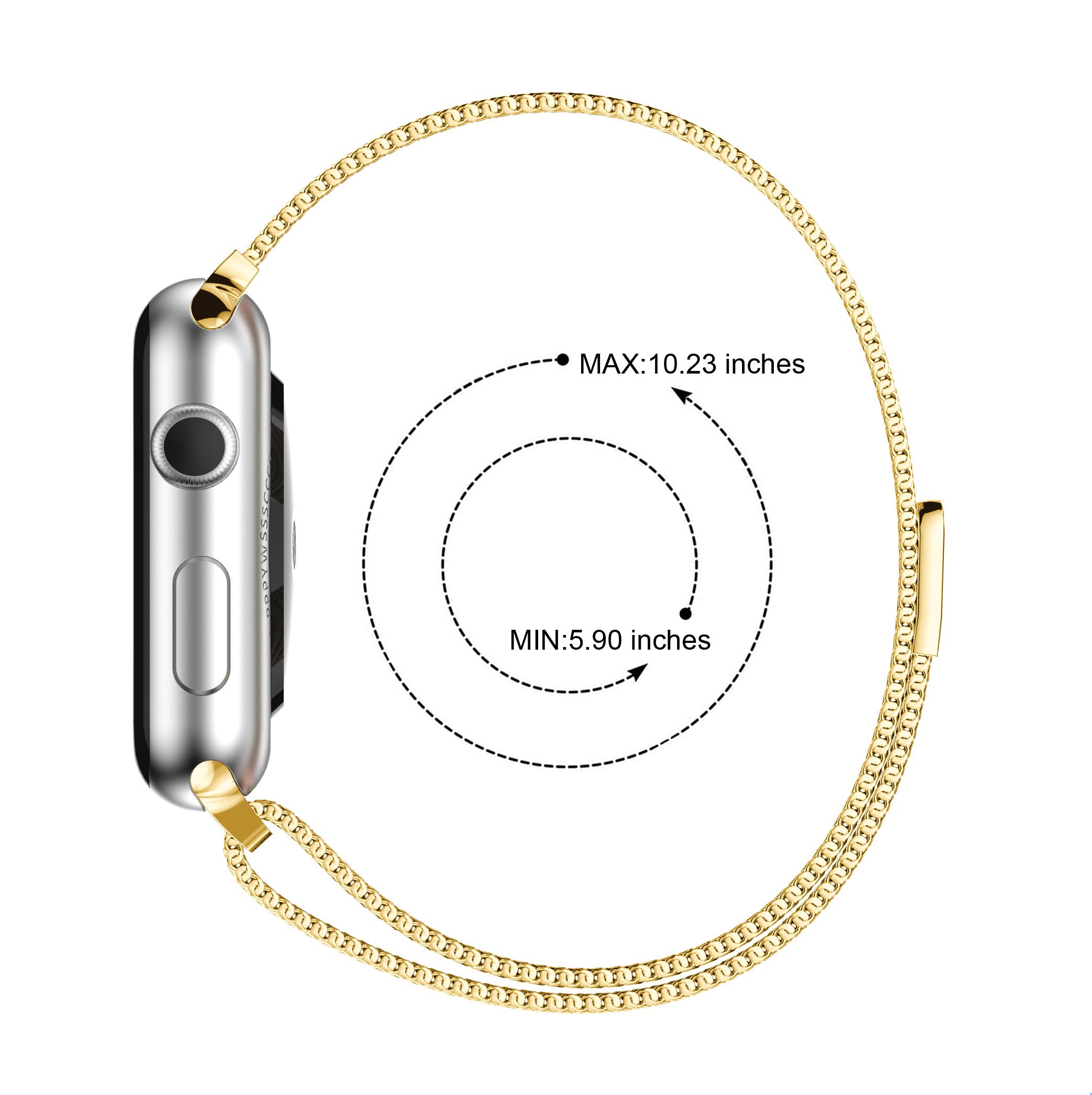 YaSpark Stainless Steel Mesh Milanese Loop with Adjustable Magnetic Closure Replacement Metal iWatch Band for Apple Watch Series 2 Series 1 Nike+ Sport and Edition 42mm Colorful