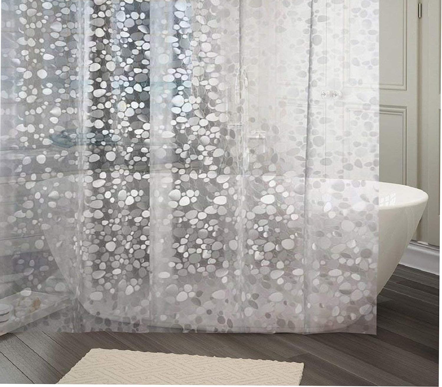 Komfort Creations Coin 3d Design 0 20 Mm Pvc Shower Curtain Set Of
