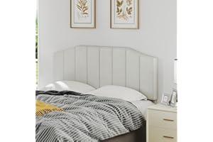 Furpopup Velvet Queen Size Headboard, Upholstered Headboard Queen/Full Size Wall Mount and Bed Frame Mount, Featuring High-Density Sponge Padding Luxury Texture Easy Assembly Comfort Style-Cream