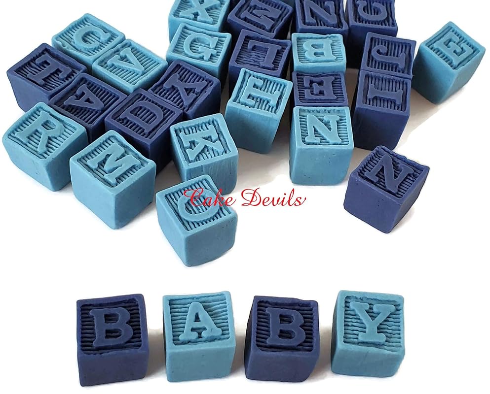 baby blocks cake topper