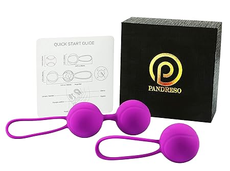 Pandreso 2er Set Liebeskugeln für Beckenbodentraining und Steigerung der Orgasmus Intensität I Lila Erotik Kugeln aus weichem