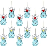 Mini Glass Angel Christmas Ornaments for Tree, Set of 12 1.6" Small Crystal Guardian Angel Ornament Bulk for Christmas Tree, 2025 Hand Blown Spun Glass Home Decor Xmas Gift (Blue)