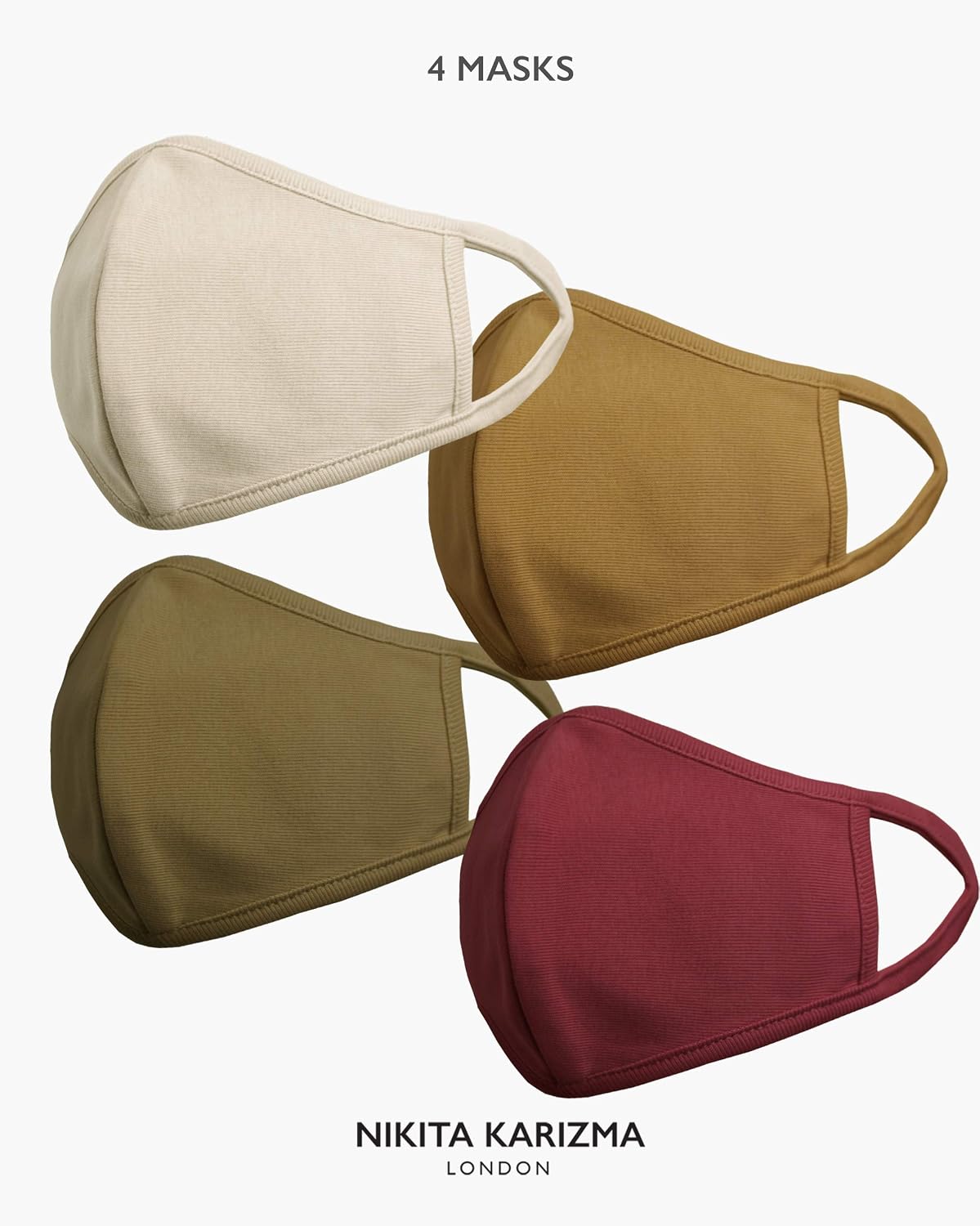 Stretch Sculpt in Earth Tones Face Masks by KARIZMA Fabric Face Mask 4 Masks, 4 count (Pack of 1) - Image 3