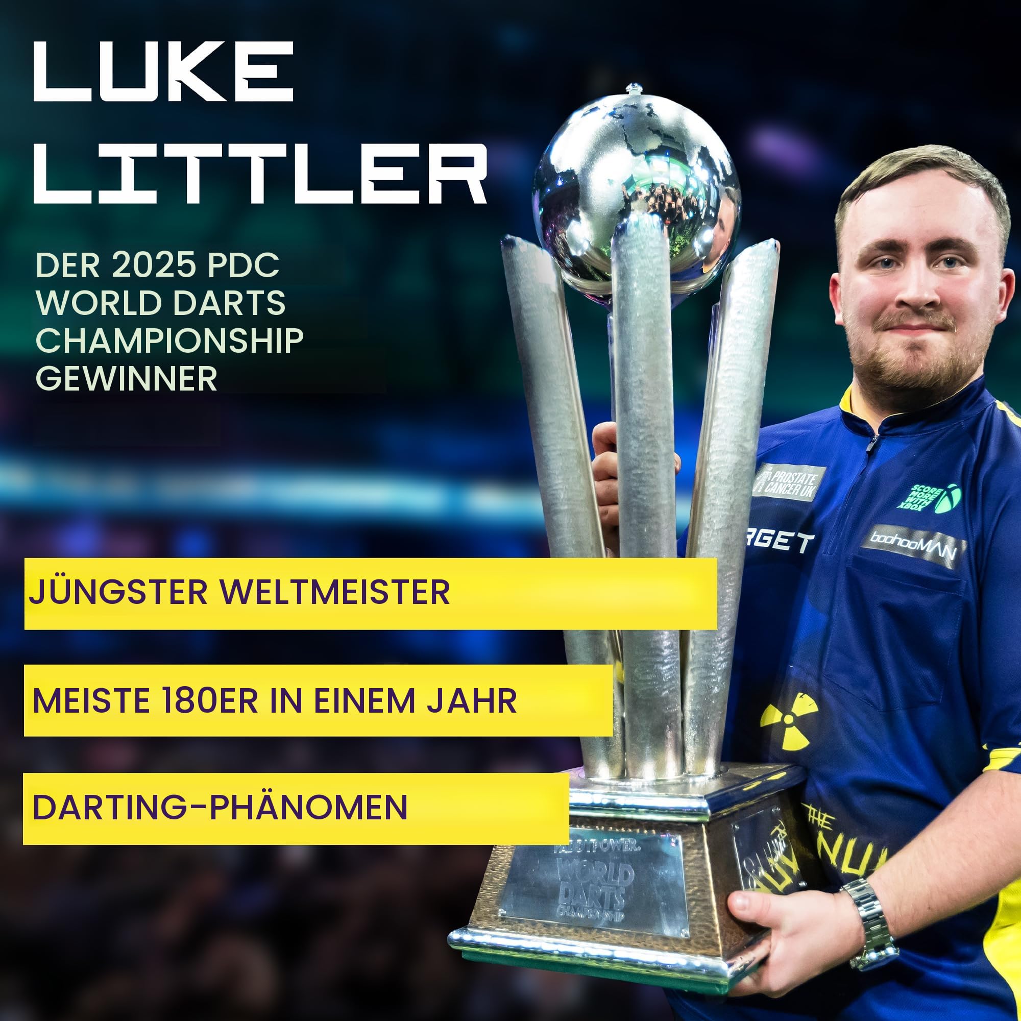 Target Darts Luke Littler G1 Steel Tip Swiss Point Darts, 90% Tungsten Dart, 23G | Steel Tip Dart der Generation 1, Player Edition Swiss Points Dart-Sets mit Werkzeug, Pro Grip Shafts und No.2 Flights 2