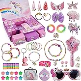 Advent Calendar 2025 for Girls, Christmas Countdown Calendar, 24 Days Surprise Xmas Unicorn Gift Box, Including Hair Accessories, Jewelry, Glasses, Bracelet, Coin Purse, Christmas Gifts for Girls
