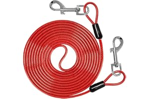 DDSColour Tie Out Cable for Dogs 30 FT,Leads for Yard Chew Proof, Heavy Duty for Long Dog Leash Up to 5mm Metal Cable 1000lbs