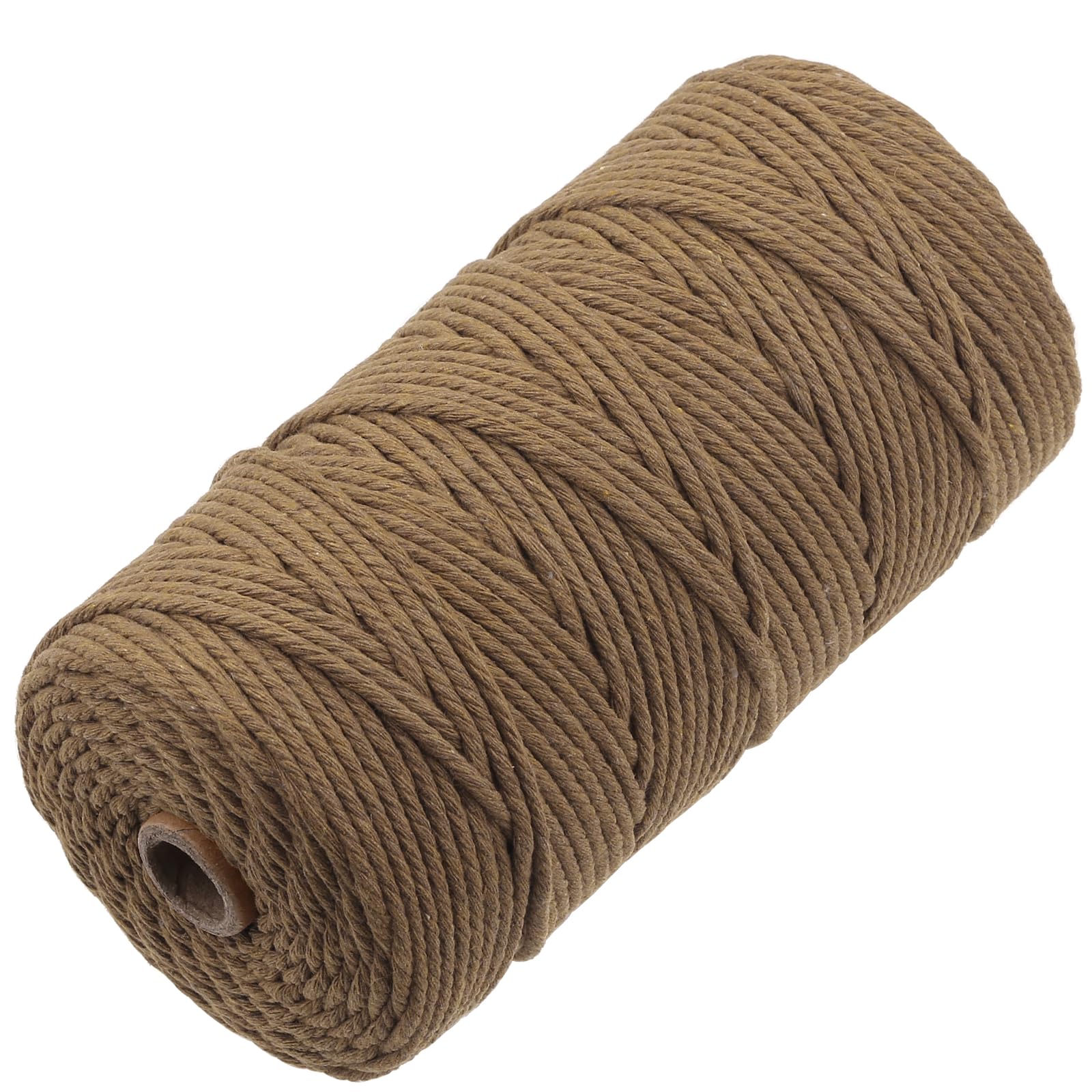 GOHOF Macrame Cord 3mm x 150m Premium Cotton Macrame Rope, 4 Strand Twisted Soft Cotton Cord, One of The Most Perfect Materials for Macrame Art, Cotton String Without Chemicals (Caramel Colour) — image 1