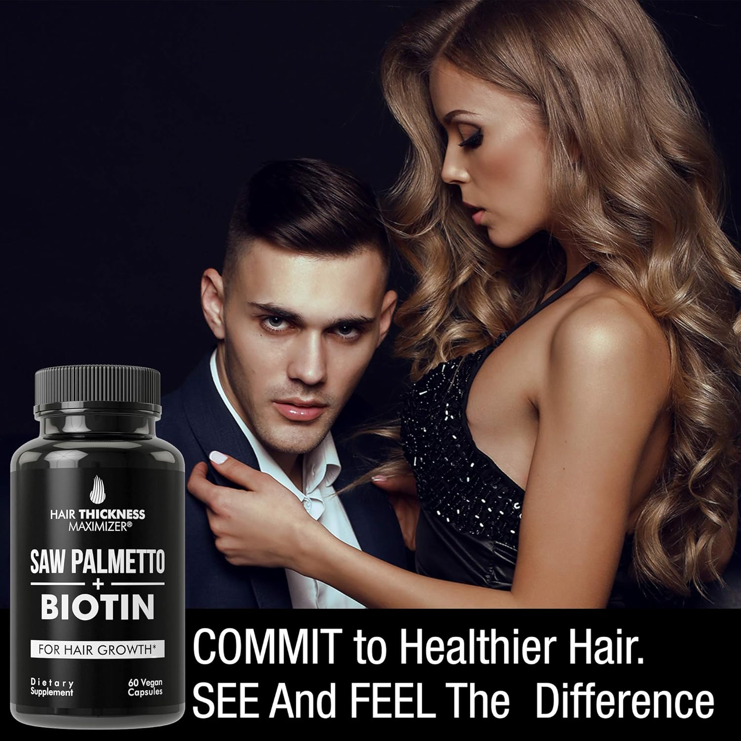Saw Palmetto + Biotin Advanced 2-in-1 Combo for Hair Growth. Vegan Capsules Supplement with Natural Saw Palmetto Extract + 10000mcg Biotin. Hair Loss and Regrowth Pills for Men and Women. DHT Blocker: Health & Personal Care