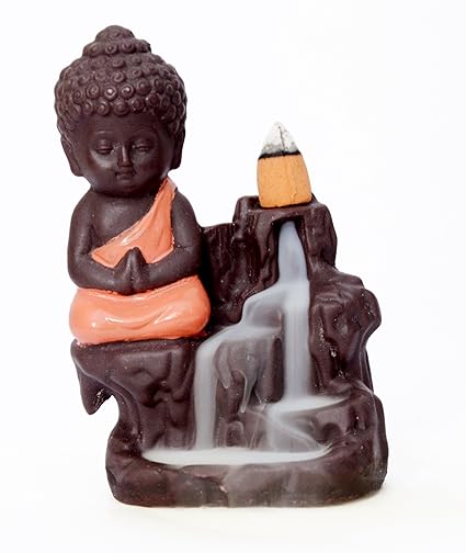 Decora Craft Poly Resin Buddha Smoke Fountain (Orange)
