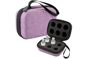 Mviioe Insulin Holder Fridge Storage Carrying Case, Peptide Case Insulin Vial Organizer Bag Fitting 10ml Vial Short Size, Removable Design with 2 Sizes Slot Foam(6 Slots) (Purple)