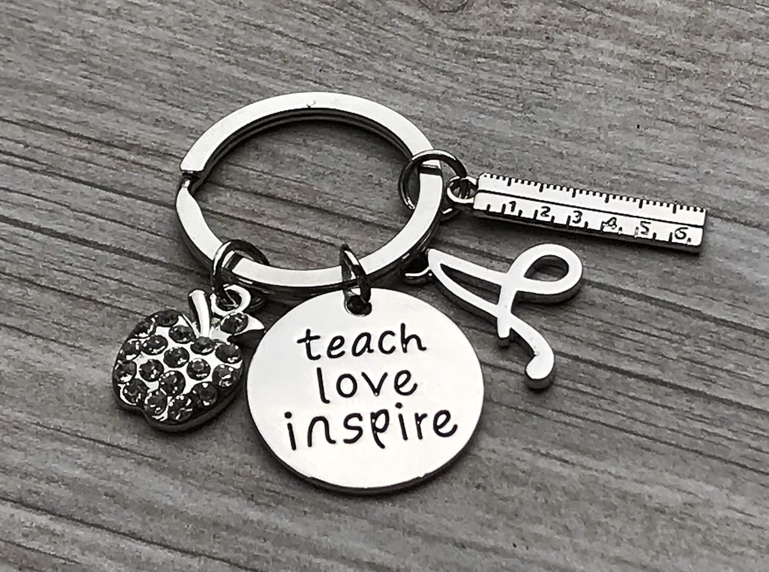 Amazon.com: Custom Teacher Keychain, Teach Love Inspire Jewelry