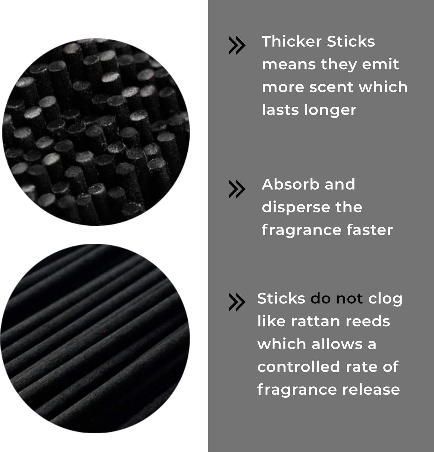Ziffs Home® 120 Black Fibre Reed Diffuser Sticks - 20cm x 4mm - Thick Diffuser Reeds, 20cm - 7.87 Inch - Image 4