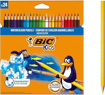 Aquacouleur Buntstifte mit Aquarell-Effekt – Leuchtende Farben, Sechskantform, Leicht Anzuspitzten, Ideal für Feine Übergänge, 24er Set