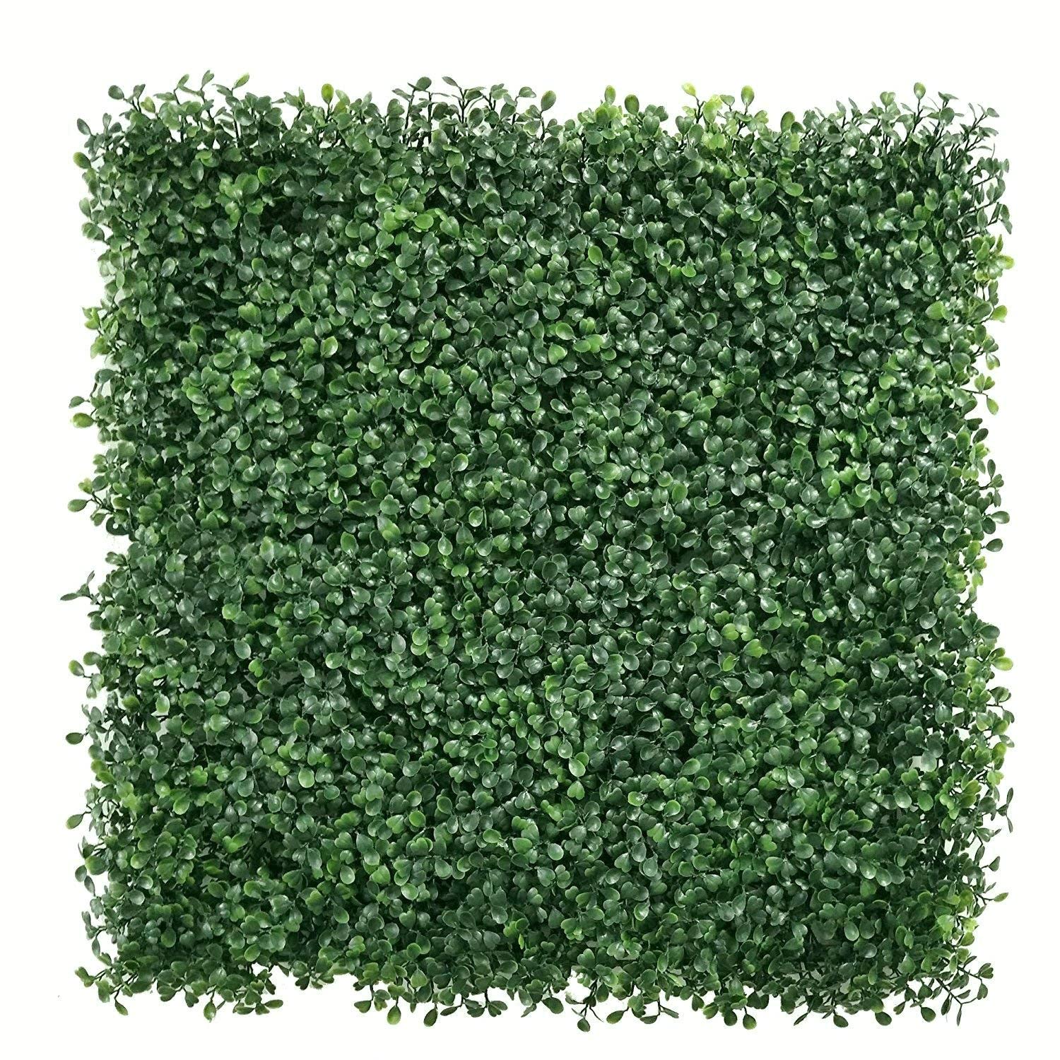 ULAND 12-Pack 20"x20" Artificial Boxwood Hedge Panels, Realistic Faux Greenery Privacy Fence Screen & Wall Tile for Outdoor Indoor, Garden Balcony Patio Deck Decor Backdrop