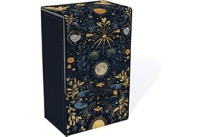 Boltquan Tarot Card Holder with Grey Interior – Fold-Top Case with Magnetic Lid Closure – Fits Standard Tarot Decks – Outer Dimensions 5.39 x 3.38 x 2 Inches (Moonlit Oracle)