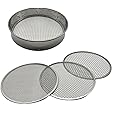 Soil Sifter Set with 3 Sieve Meshes for Rock Sifter and Sand Sifter-Made of Stainless Steel
