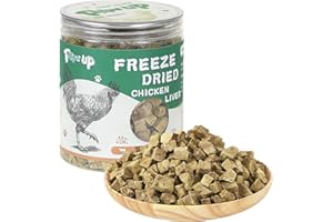 PAWUP Freeze Dried Chicken Liver Pet Treats, High Protein Freeze-Dried Pet Food for Dogs, Cats, Fresh Ingredient Snacks, 4.6 oz, Rawhide Free&Grain Free