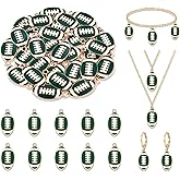 NVENF 30PCS Football Charms for Jewelry Making, Enamel Football Charms for Bracelet Necklace Earrings Making, Red Black White Blue Purple Orange Game Day Football Charm Bulk