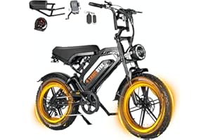 Tamobyke Moped Style 1500W/2000W Electric Bike for Adults,28mph/30mph/33mph Ebike&34-180Miles PAS Range,48V15.6ah/18.2ah/ (874Wh) Larger Battery, 20'' Fat Tire Electric Bike,UL Safety Certified.