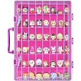 Xuerdon Clear Toy Display Case for Disney Doorables Mini Figures, Box Only | 48-Grid for Mini Brands, for MGA Miniverse, Adjustable Dividers, Double Latches, Stand or Hang for Kids, Collectors, Purple