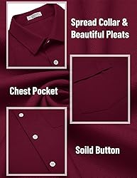 COOFANDY Mens Casual Button Down Shirts Short