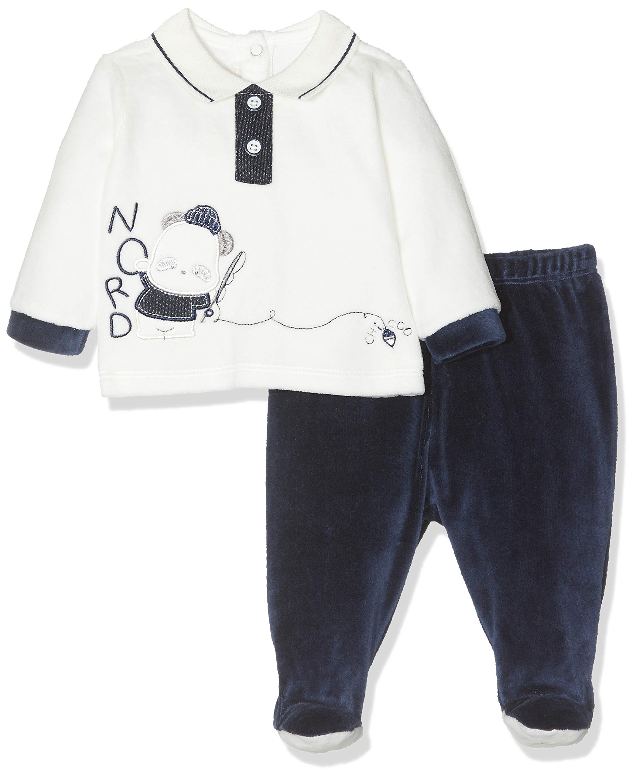 chicco Baby Boys' Completo Coprifasce Con Ghettina Footies, Blue (Blu Scuro 088), 18 (Size: 050)