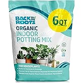 Back to the Roots 100% Organic Indoor Potting Mix (6 Quart), Promotes Healthy Houseplant Growth, Made in The USA