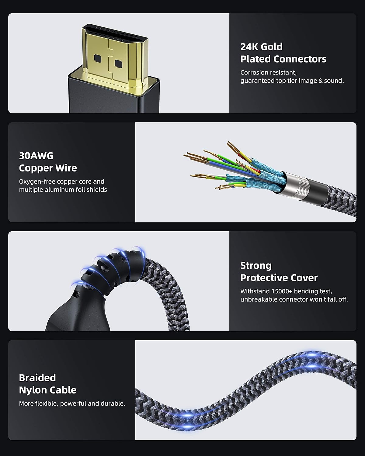 Maxonar 10K 8K Ultra High Speed HDMI® Cable ARC/eARC Cable for Soundbar 3m(10Ft) - Image 5