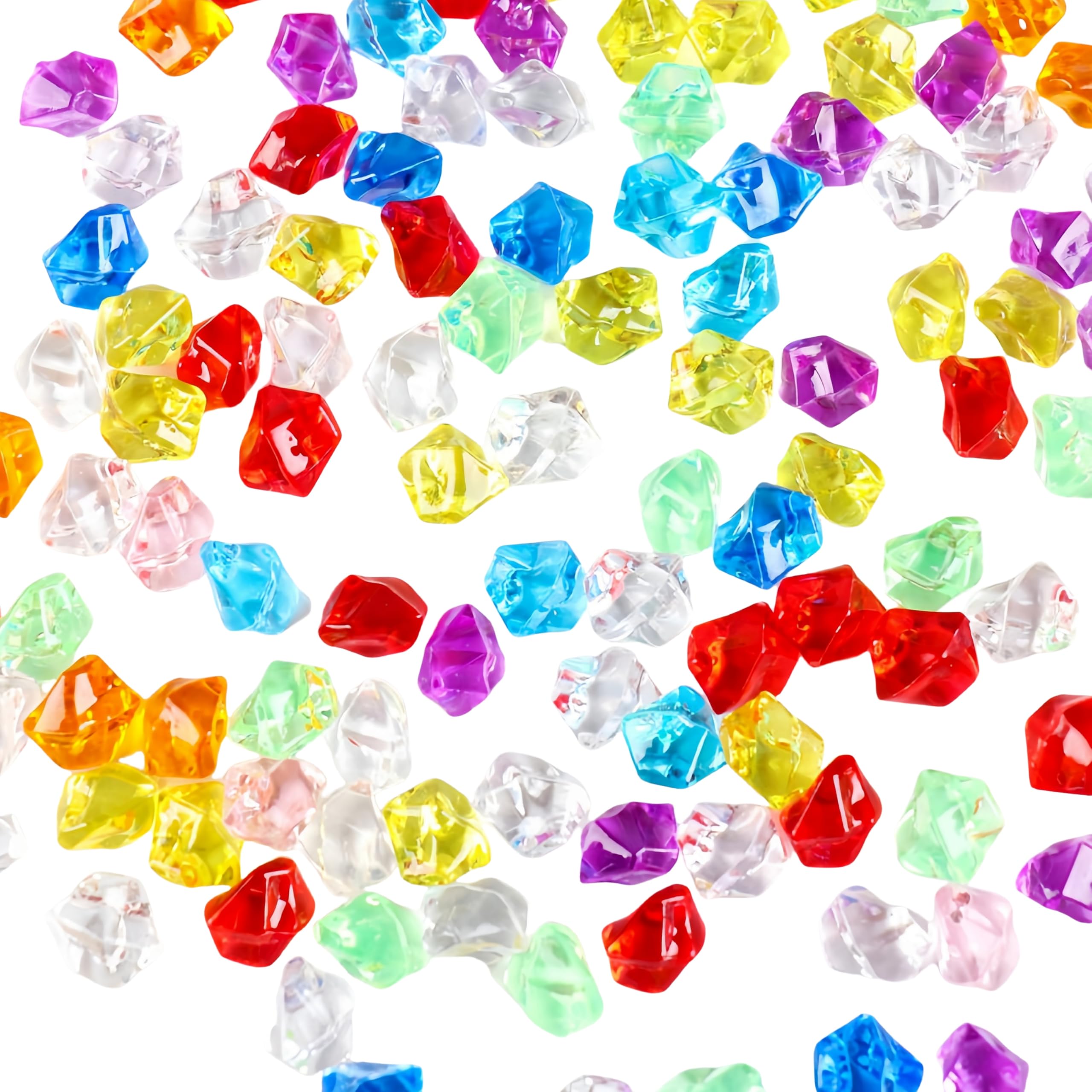 ARZASGO 1000PCS Acrylic Crystals Ice Rocks 11x15 mm Coloured Stones for Vase Fillers, Table Scatter, Party Favor, Wedding Decoration, Arts Crafts