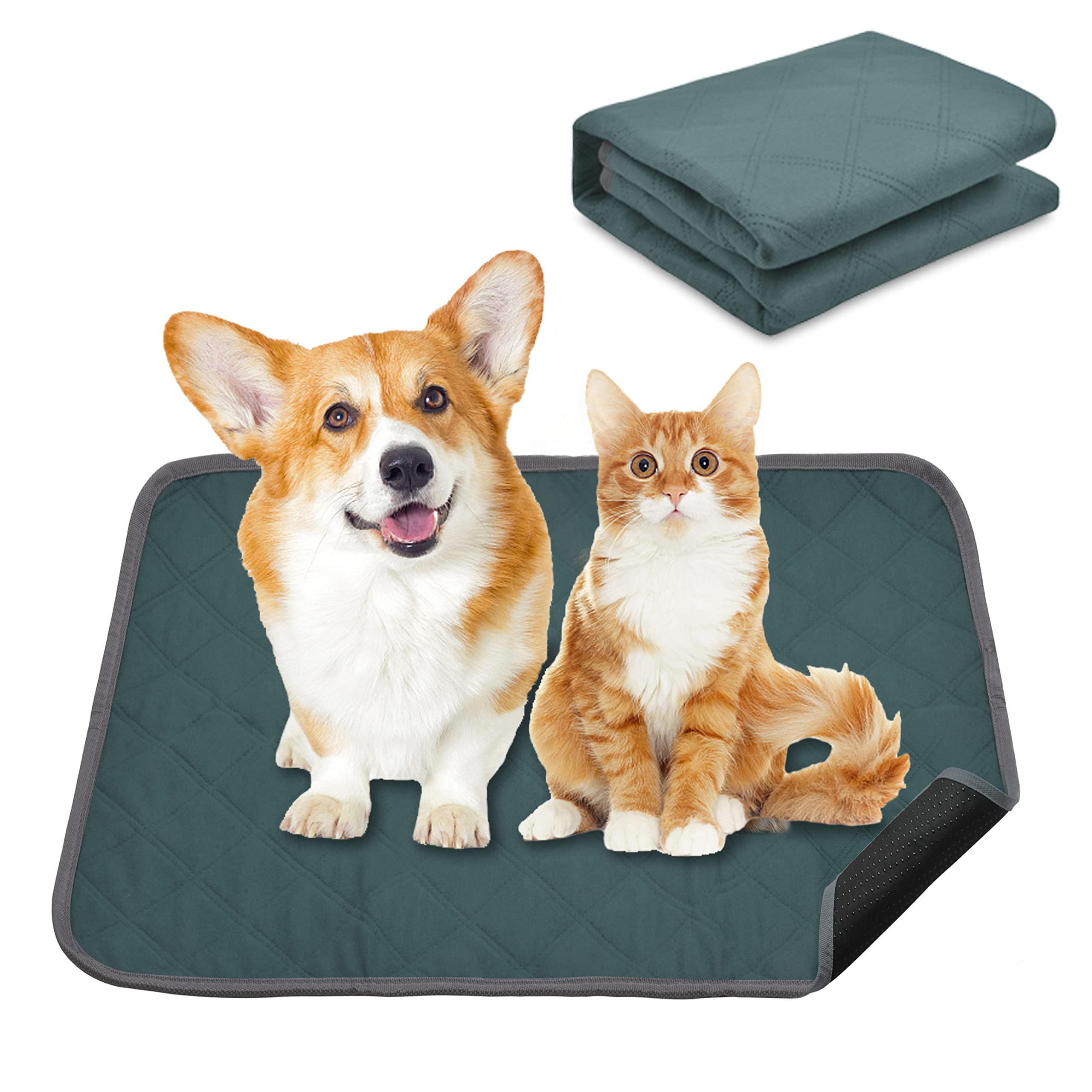 Reusable Dog Training Pads Washable Pee Pads Super Absorbency Pet Incontinence Pads Waterproof Dog Pee Mats 4 Sizes Suitable for Dogs, Cats, Guinea Pig and Rabbit Indoor Outdoor Car Travel