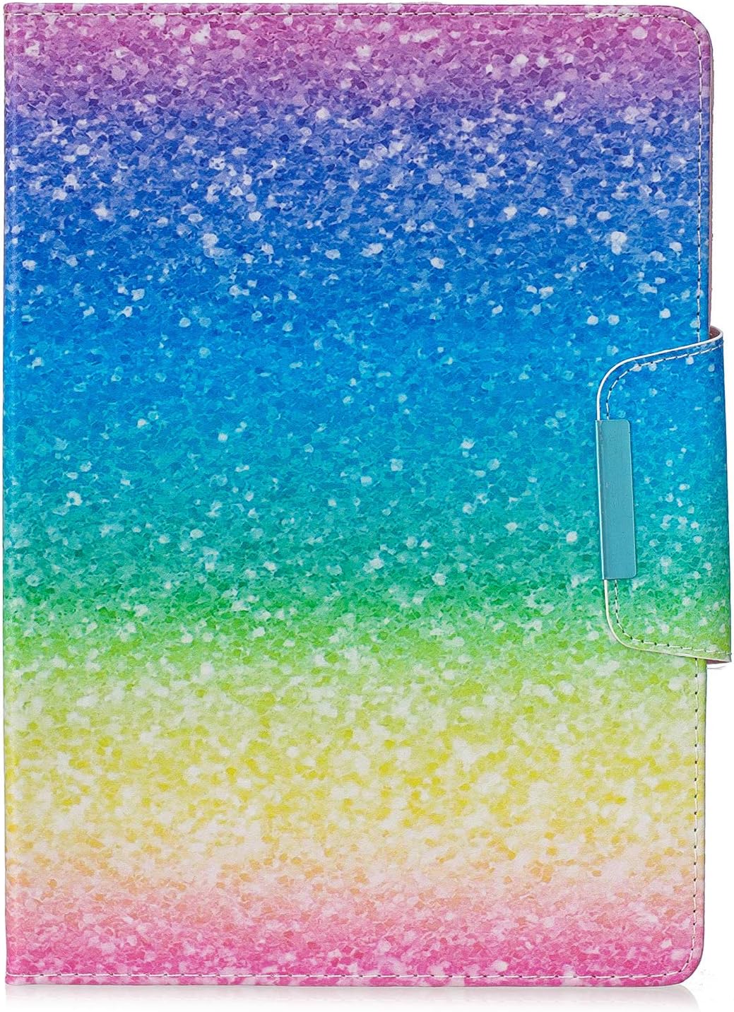Yobby Compatible with iPad Pro 11 inch Tablet Case,Slim Fit Folio Flip Stand PU Leather Wallet Case with Magnetic Clasp Cover-Rainbow