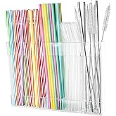 Clzefiro Acrylic Straw Holder For Cabinet Door 10" x 7.8", Reusable Tumbler Straw Organizer Storage, Ultra-Sticky Double-Sided Tape, Residue-Free, No Drilling Required