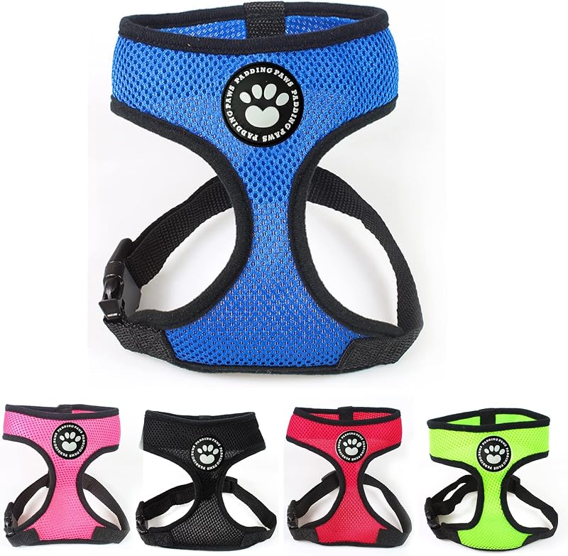 Padding Paws Dog Harness Small Waterproof Adjustable Mesh S Blue