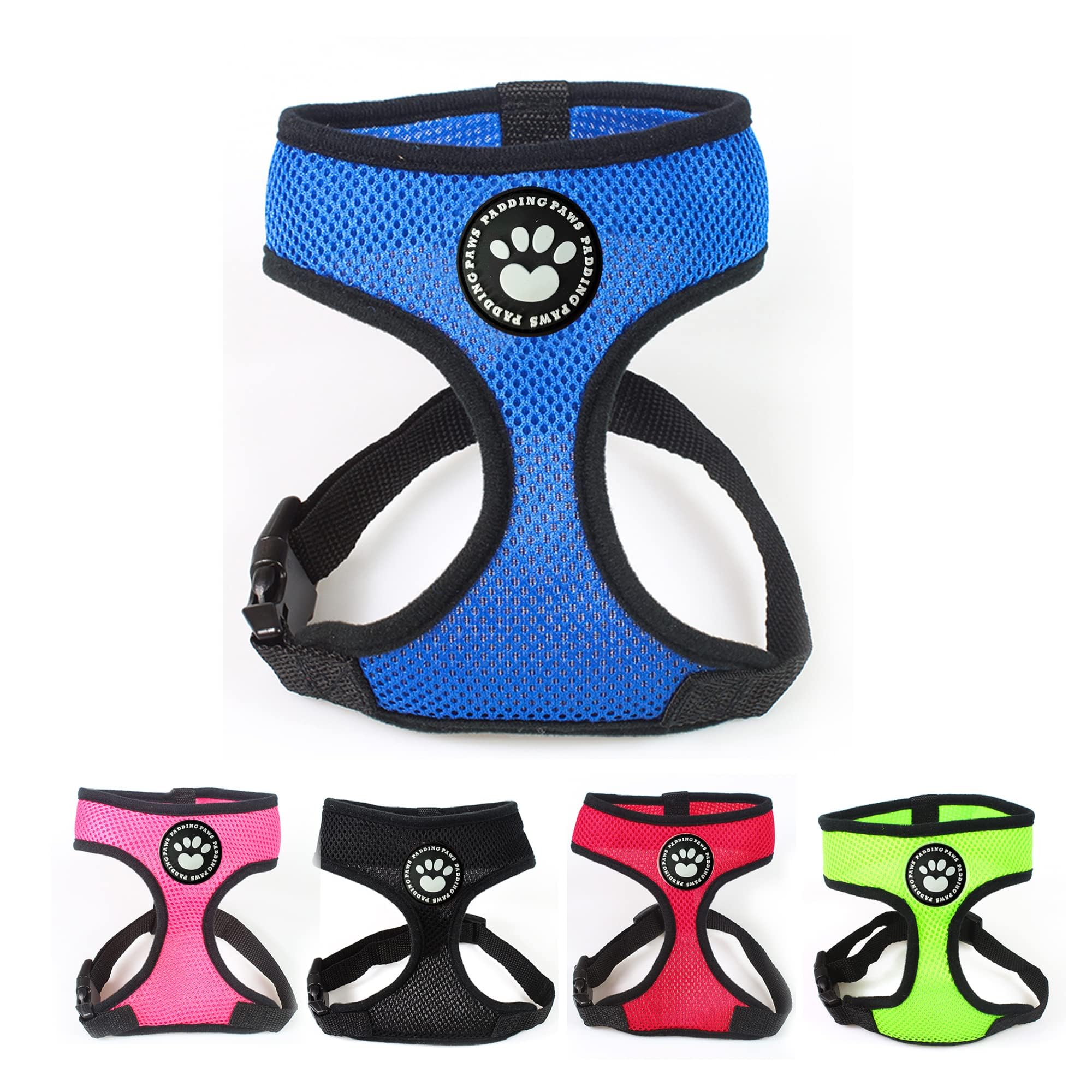 Dog Harness Puppy Harness Small Dog Harness Waterproof Soft Mesh Fabric Dog Puppy Pet Adjustable Harness Lead Leash Clip (S, Blue)