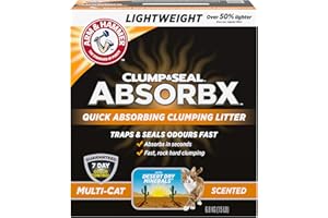 ARM & HAMMER Cat Litter, AbsorbX Lightweight Clumping Scented Cat Litter, Multi-Cat, Odour Control, Dust Free, 6.8kg