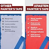 XFasten Professional Blue Painters Tape 2 Inch x 60 Yards 3-Pack Residue Free view 8