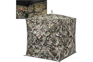 TIDEWE Hunting Blind 270° See Through with Silent Magnetic Door & Sliding Windows, 2-3 Person Pop Up Ground Blind with Carrying Bag, Portable Durable Hunting Tent for Deer & Turkey Hunting