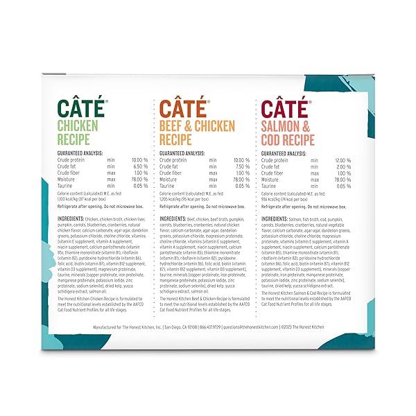THE HONEST KITCHEN HUMAN GRADE CÂTÉ™ GRAIN FREE WET CAT FOOD PÂTÉ VARIETY PACK – 2.8 OZ (PACK OF 8)